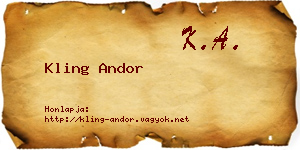 Kling Andor névjegykártya